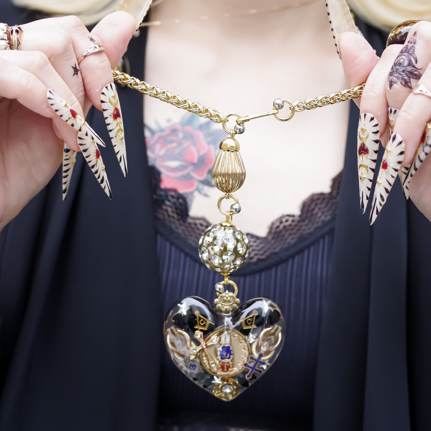 LOVE NECKLACE / MASONIC / BLACK