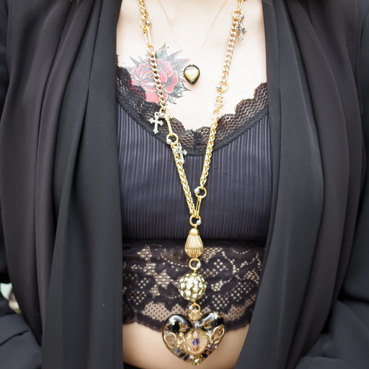 LOVE NECKLACE / MASONIC / BLACK