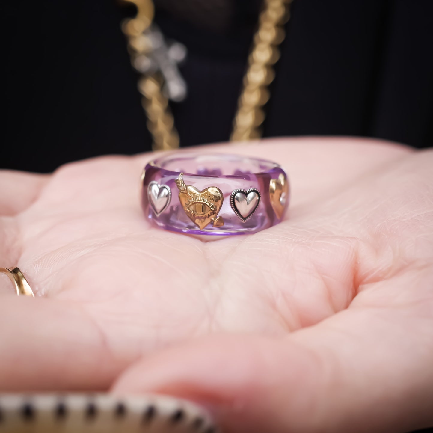 LOVE RING / EYE ARROW HEART / PURPLE / #10 #12