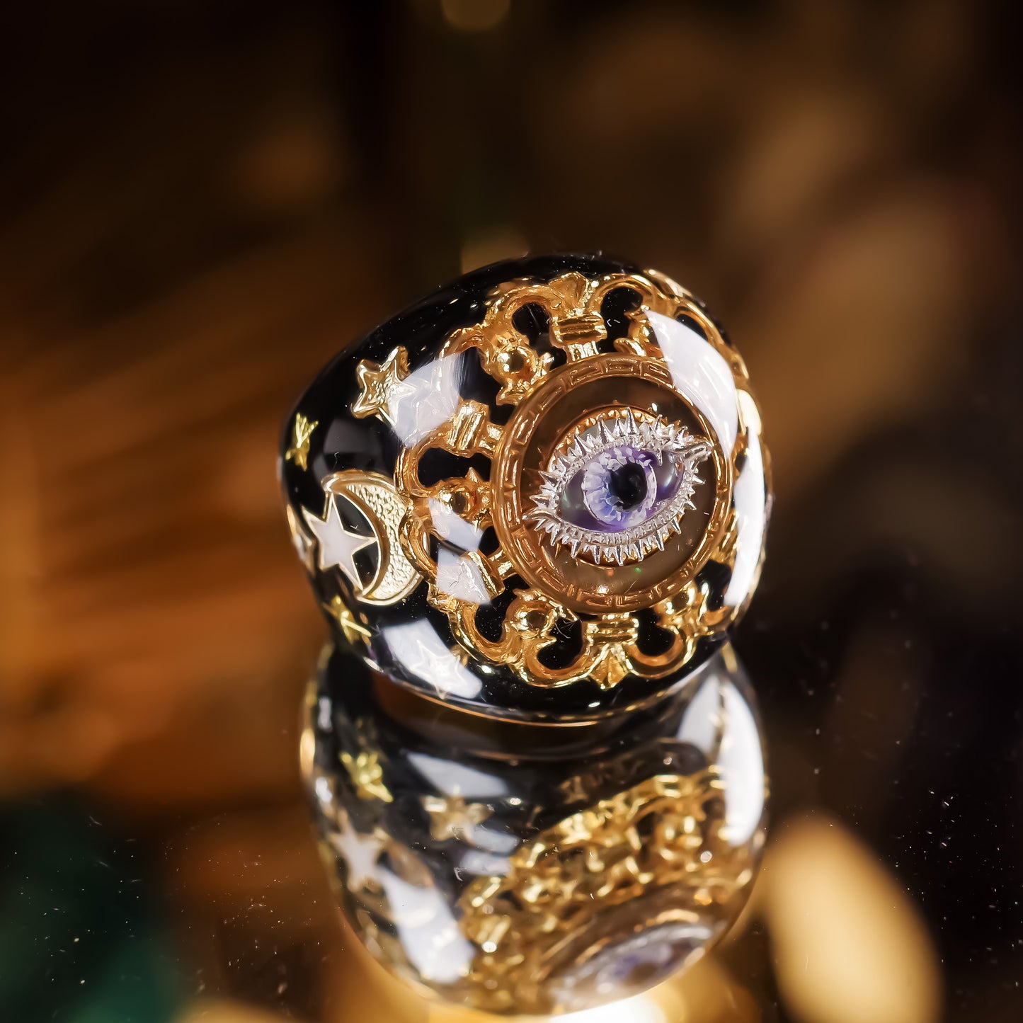 EYE RING / BLACK GOLD / #14