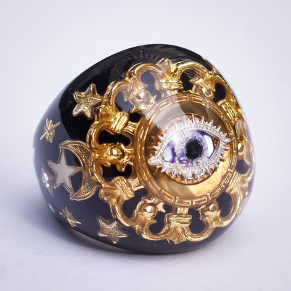EYE RING / BLACK GOLD / #14