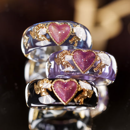 ANGEL RING / HEART ARROW MOON STAR / PURPLE / #17