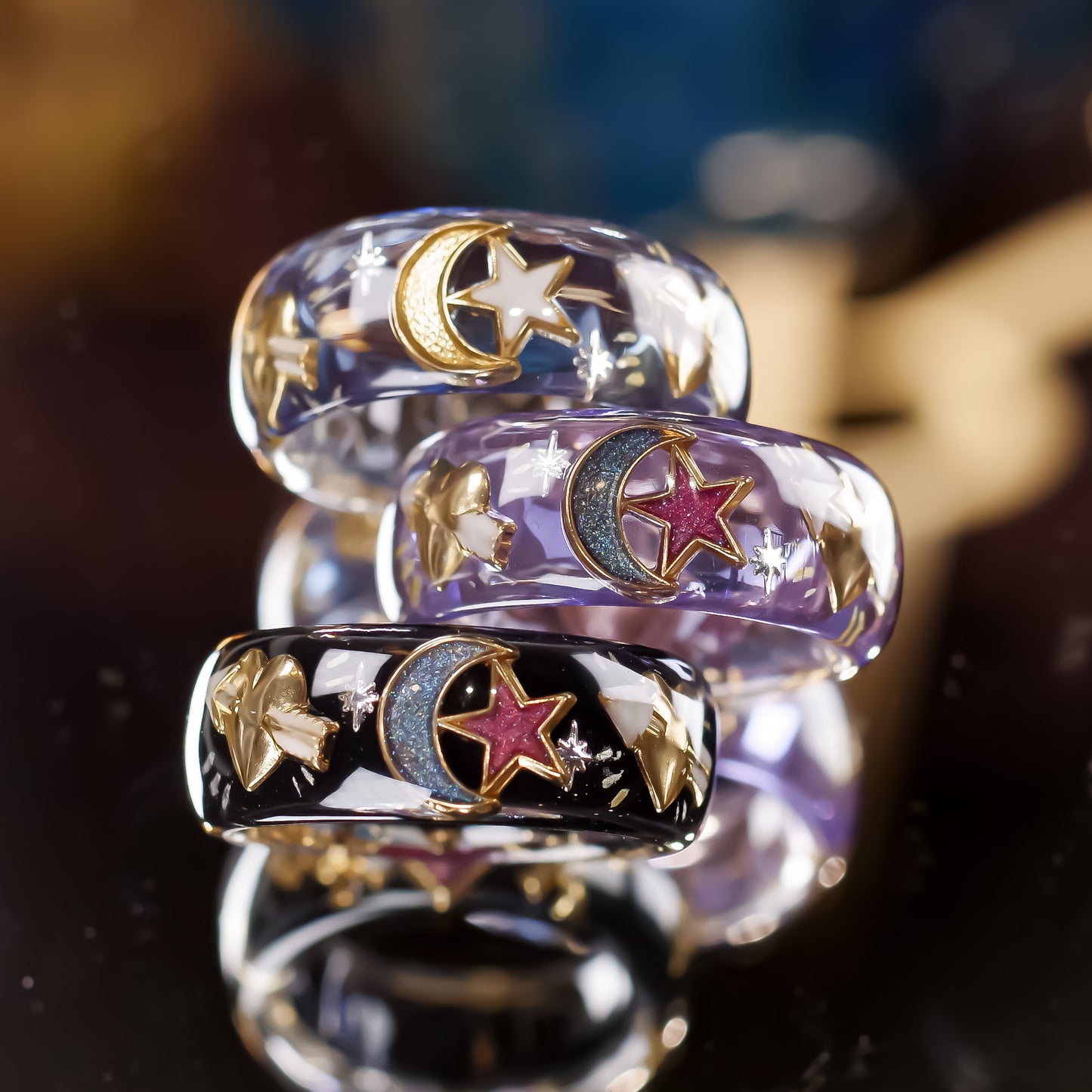 ANGEL RING / HEART ARROW MOON STAR / PURPLE / #17