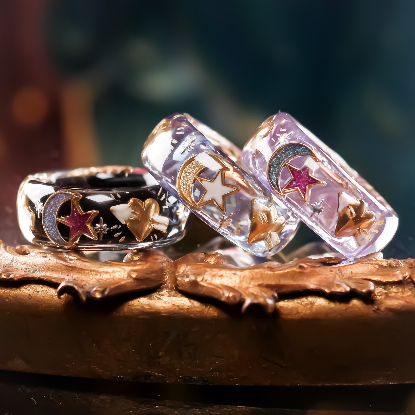 ANGEL RING / HEART ARROW MOON STAR / PURPLE / #17