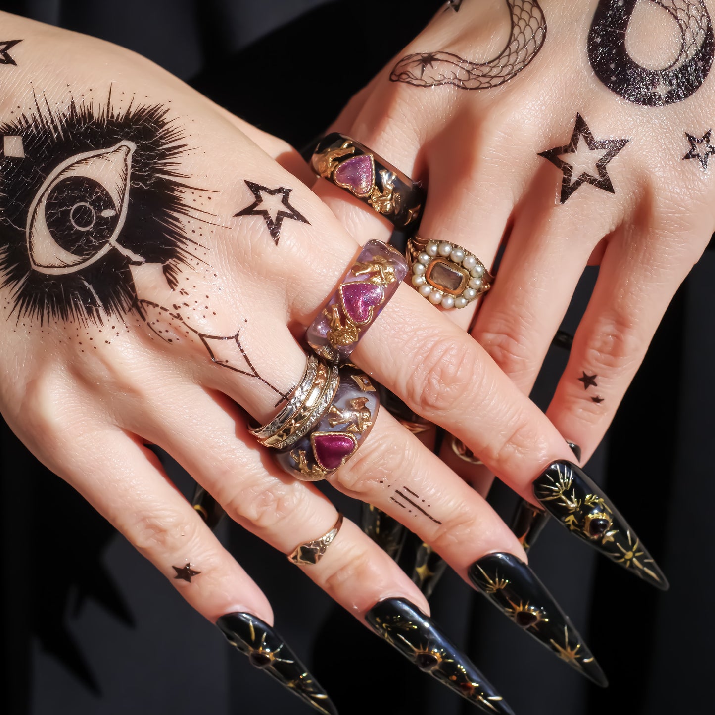 ANGEL RING / HEART ARROW MOON STAR / PURPLE / #17