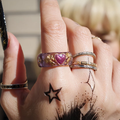 ANGEL RING / HEART ARROW MOON STAR / PURPLE / #17
