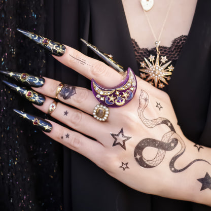 Mystic Moon Ring - Purple × Gold / #13