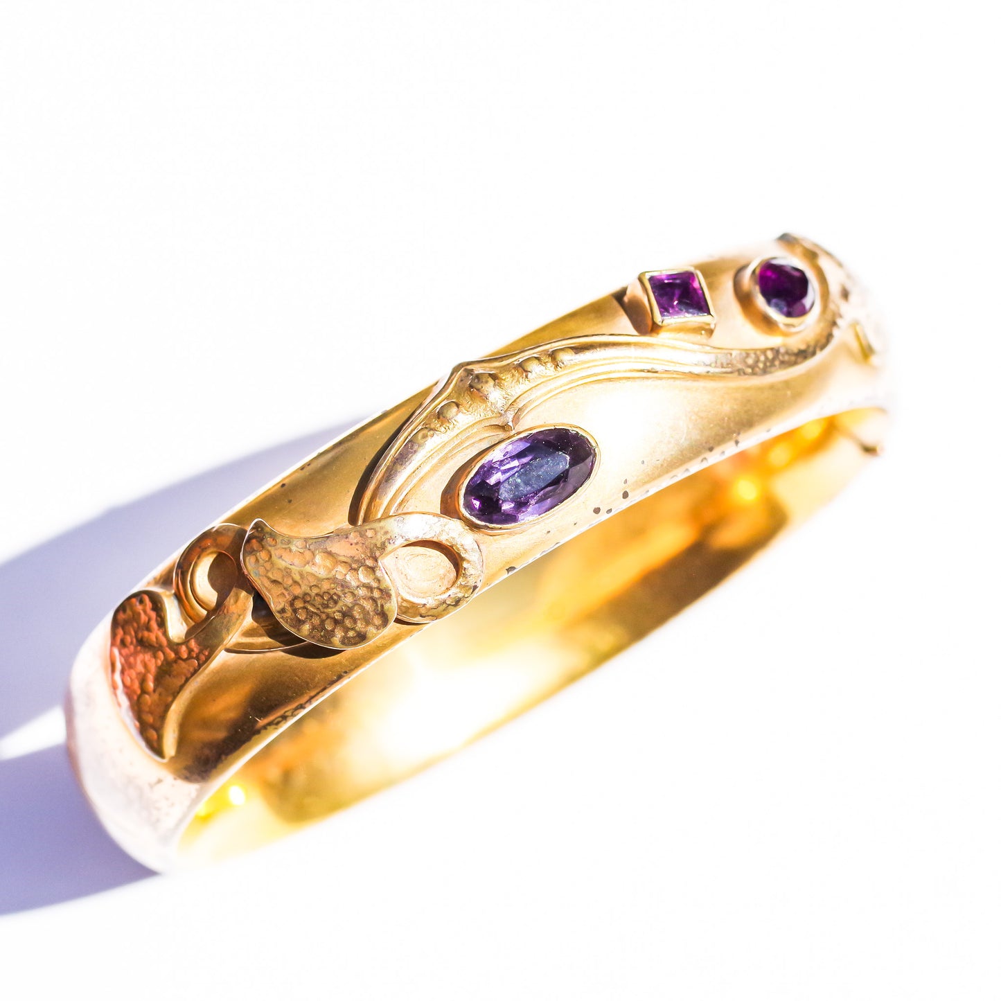 LEAF BANGLE / AMETHYST / USA /14KGF
