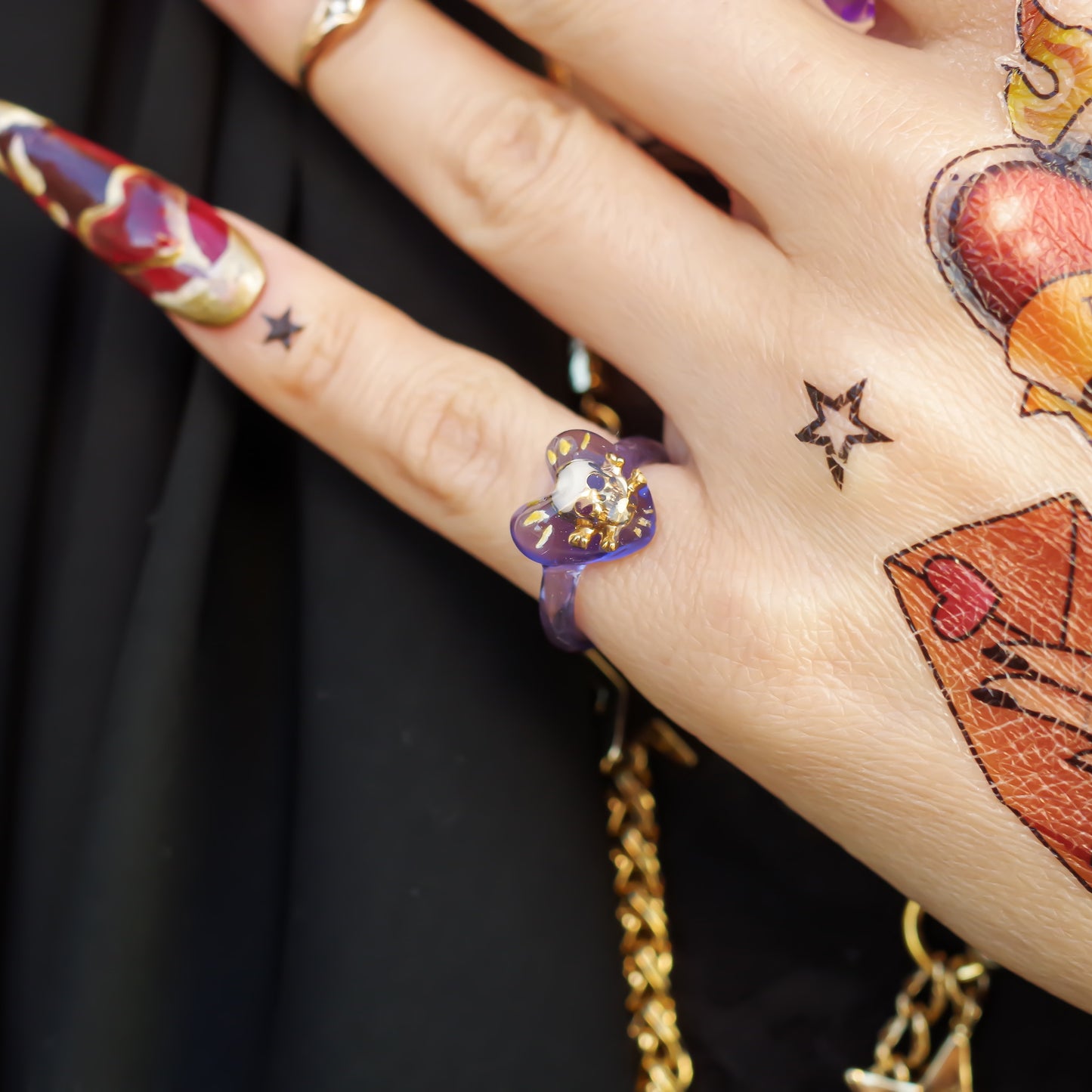 LOVE PINKY RING / HEART SKULL / PURPLE / #3