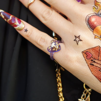 LOVE PINKY RING / HEART SKULL / PURPLE / #3