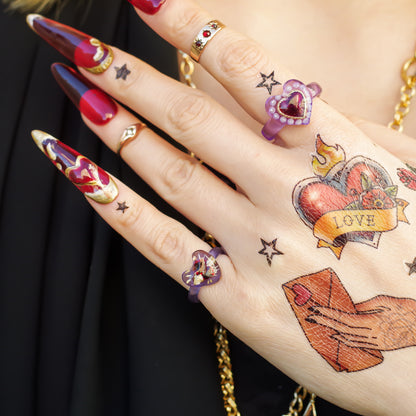 LOVE PINKY RING / HEART ARROW / PURPLE / #3