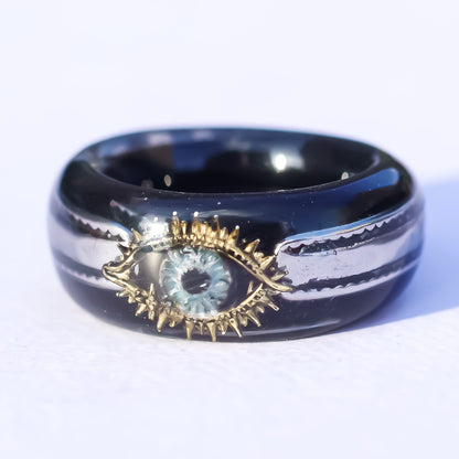 EYE RING / SILVER / BLACK / STAR / #3 