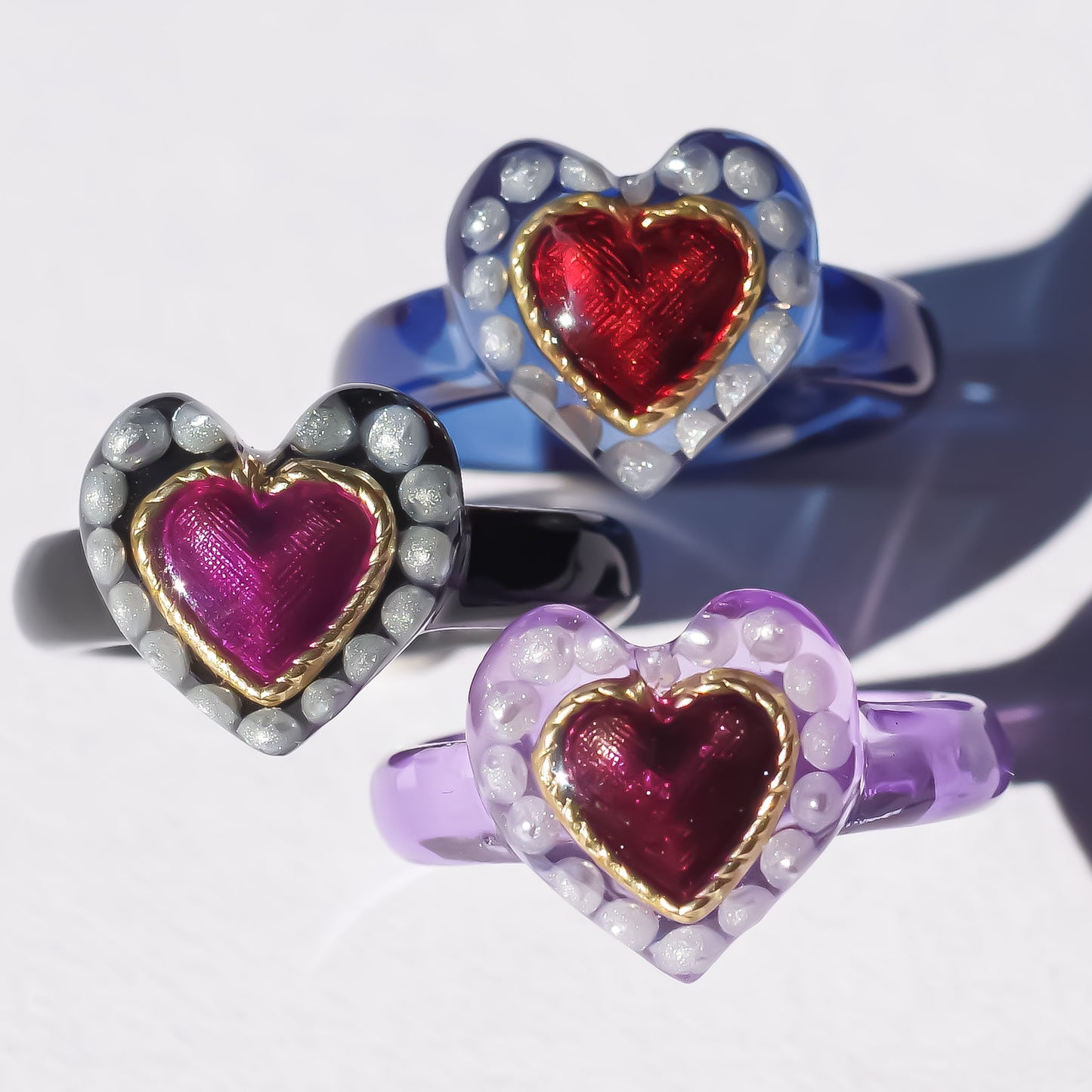 LOVE RING / HEART PEARL / PURPLE / #10 #13