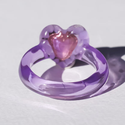 LOVE RING / HEART PEARL / PURPLE / #10 #13
