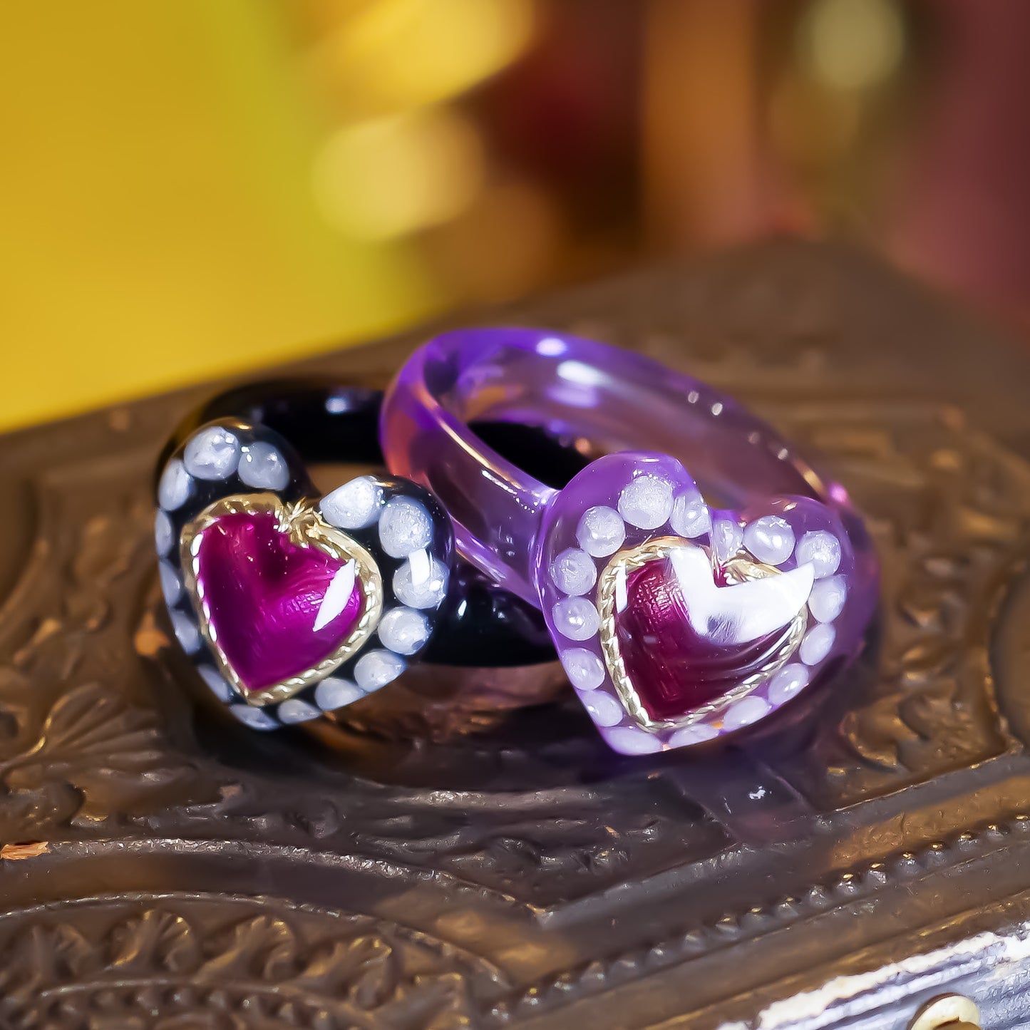 LOVE RING / HEART PEARL / PURPLE / #10 #13