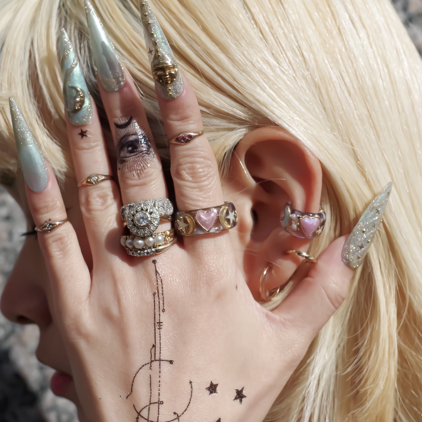 LOVE EARCUFF / MOON STAR / PINK HEART / BLUE