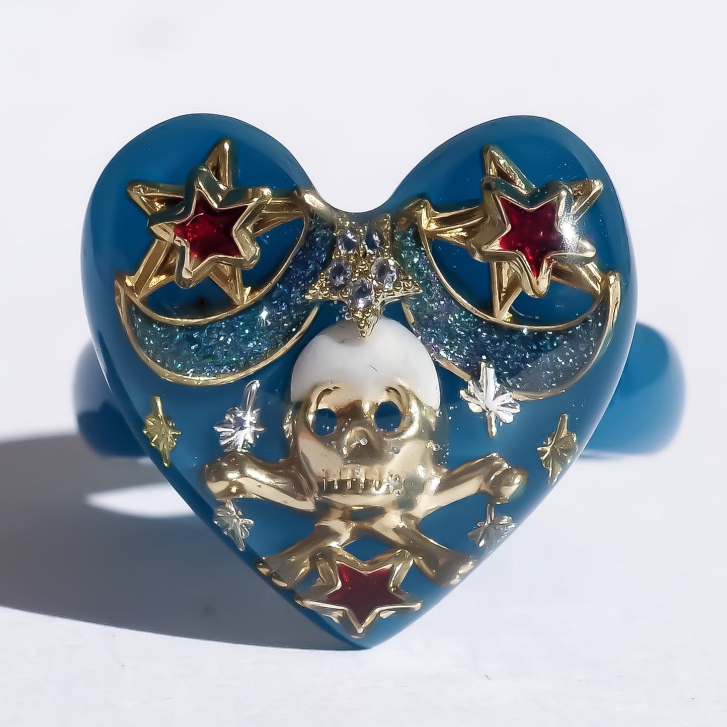 MEMENTO MORI RING / HEART / BLUE / #13