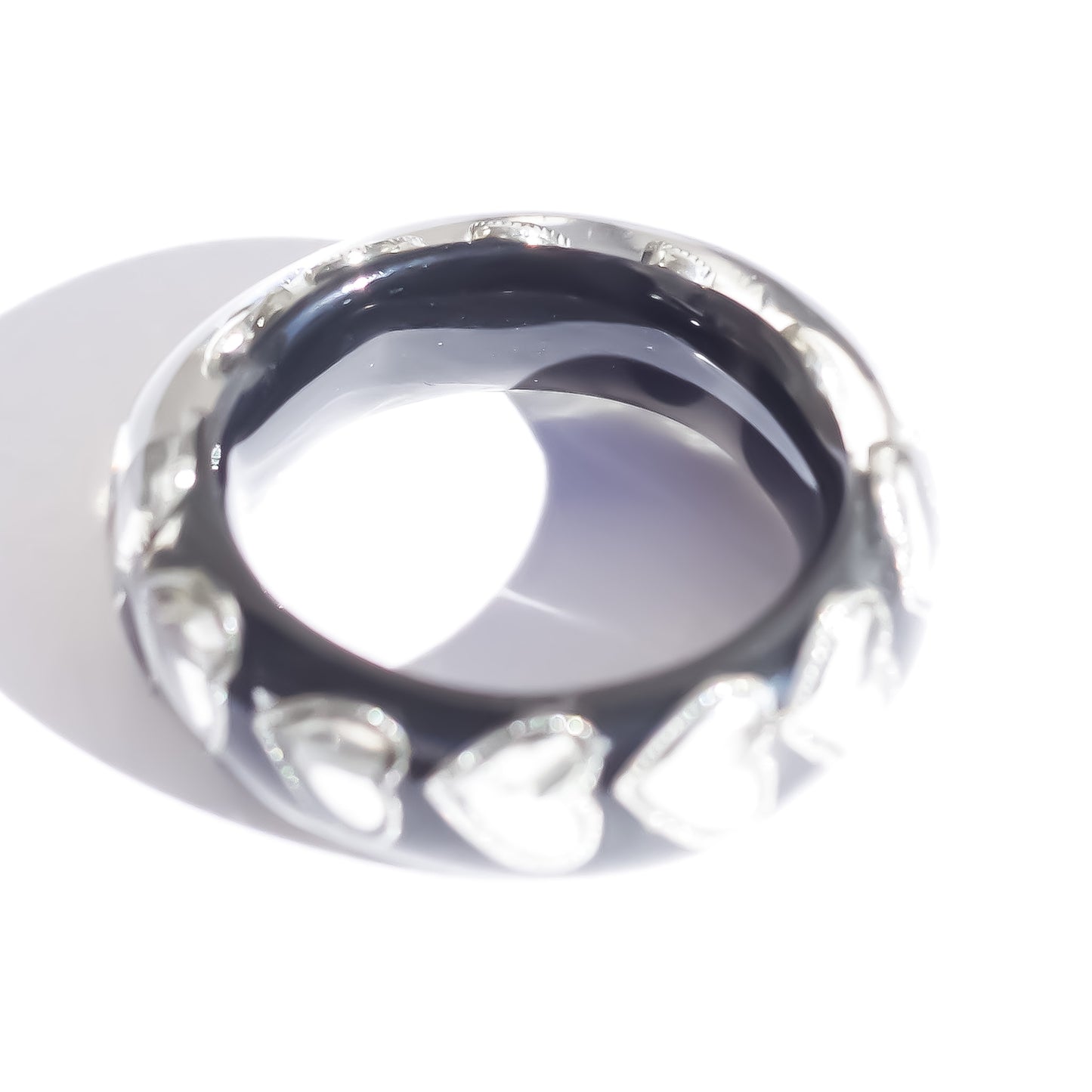 LOVE RING / HEART / BLACK / SILVER / #12