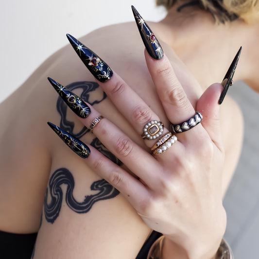 LOVE RING / HEART / BLACK / SILVER / #12