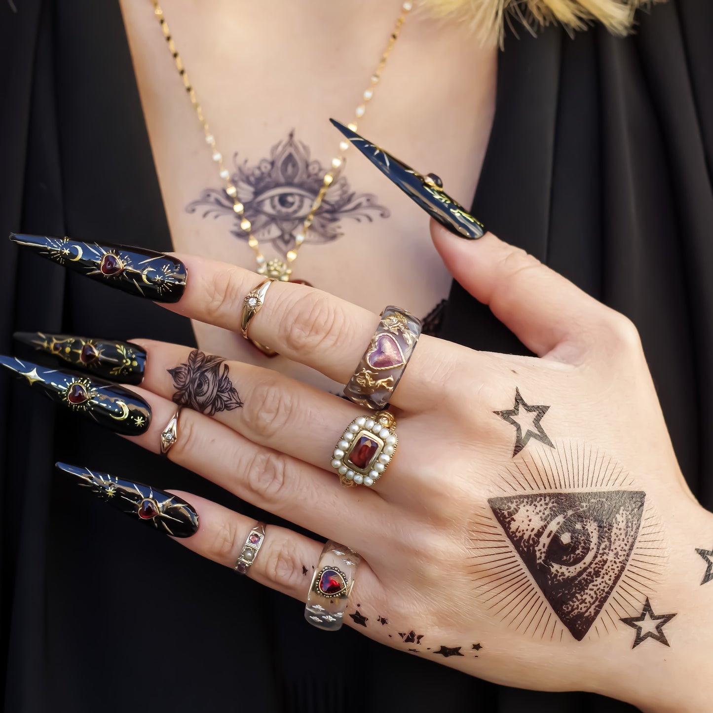 ANGEL RING / HEART ARROW MOON STAR / BLUE / #13