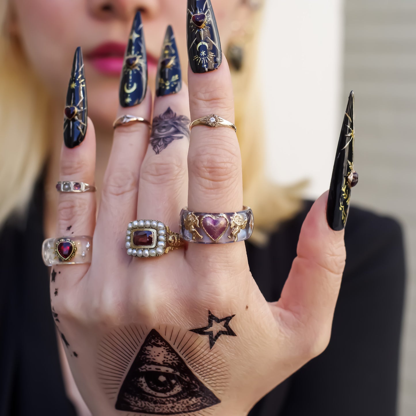 ANGEL RING / HEART ARROW MOON STAR / BLUE / #13