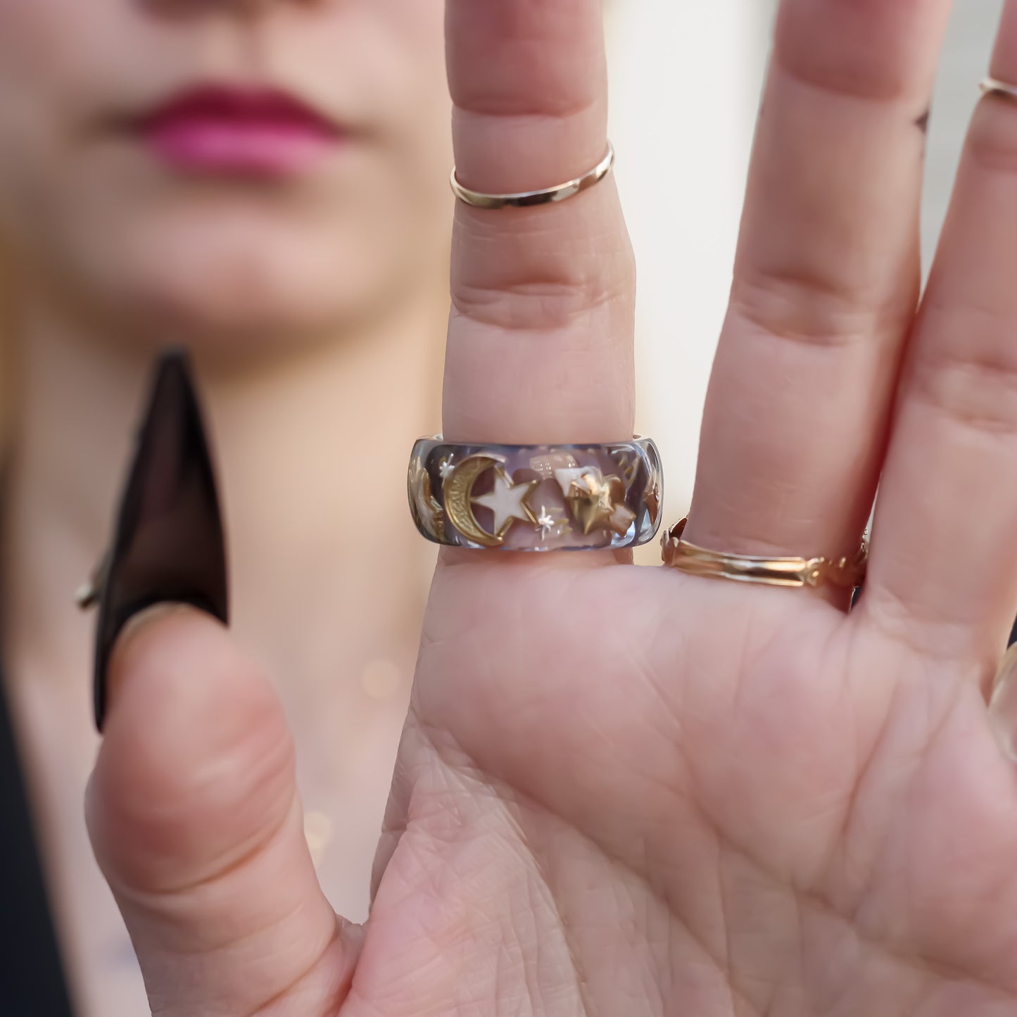 ANGEL RING / HEART ARROW MOON STAR / BLUE / #13