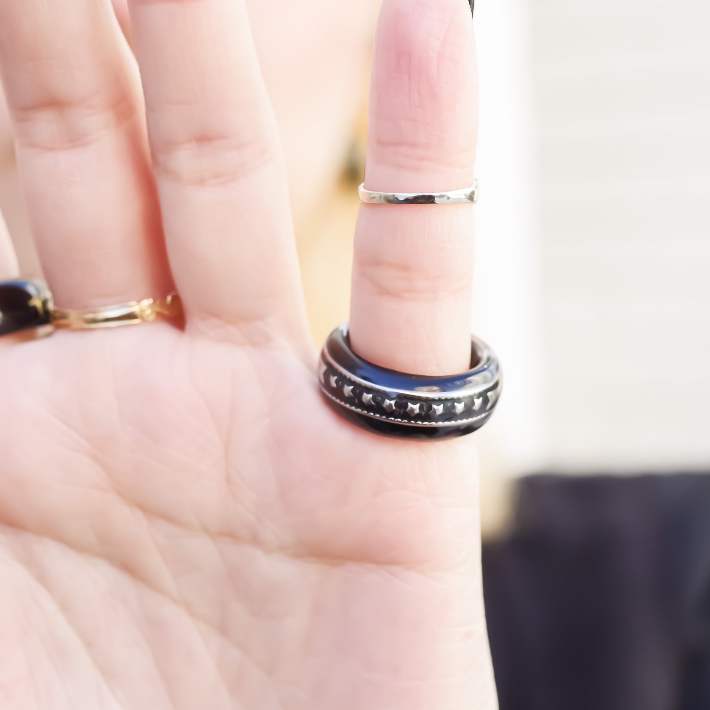 EYE RING / SILVER / BLACK / STAR / #3 