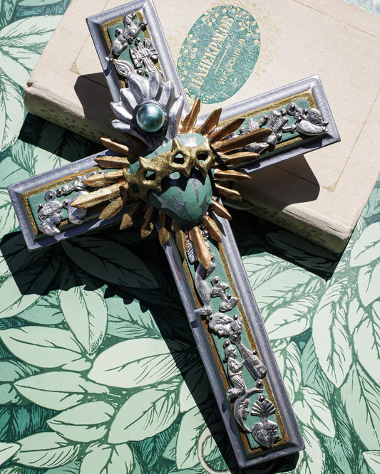 CROSS DECOR 3 / SILVER × GREEN / MILAGRO