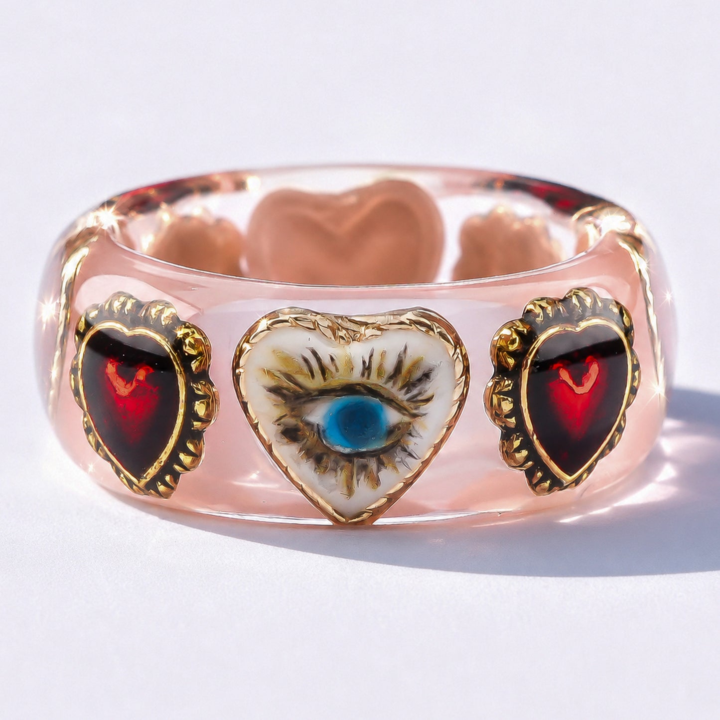 Mystic Eye Heart Ring – Smoky Pink / #10 #12