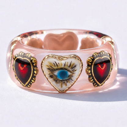 Mystic Eye Heart Ring – Smoky Pink / #10 #12