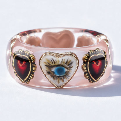 Mystic Eye Heart Ring – Smoky Pink / #10 #12