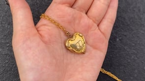 HEART LOCKET NECKLACE / DOUBLE HEART 2 / 14KGF