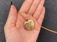 HEART LOCKET NECKLACE / DIAMOND / 9K