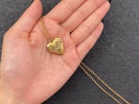 HEART LOCKET NECKLACE / FLOWER / 14KGF