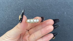 PEARL & DIAMOND RING / UK (18KYG) #11