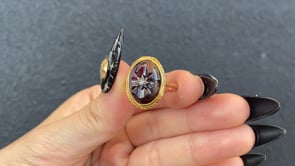 GARNET RING / DIAMOND / 18K / #12
