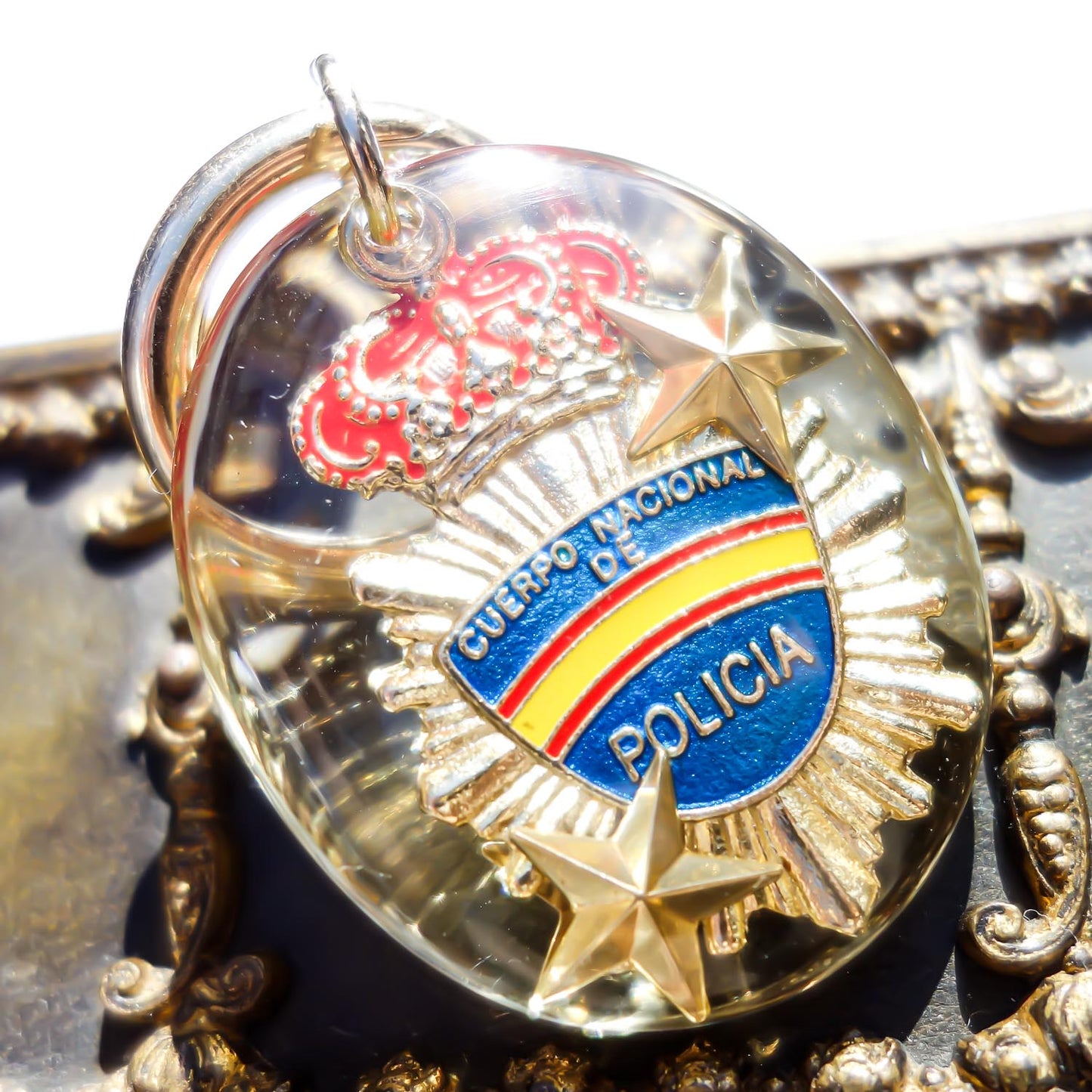 KEY RING キーホルダー / スペイン クリア (POLICIA)