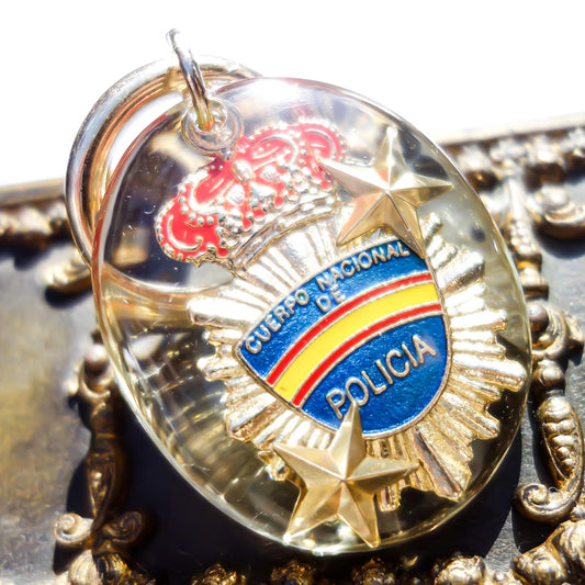 KEY RING キーホルダー / スペイン クリア (POLICIA)