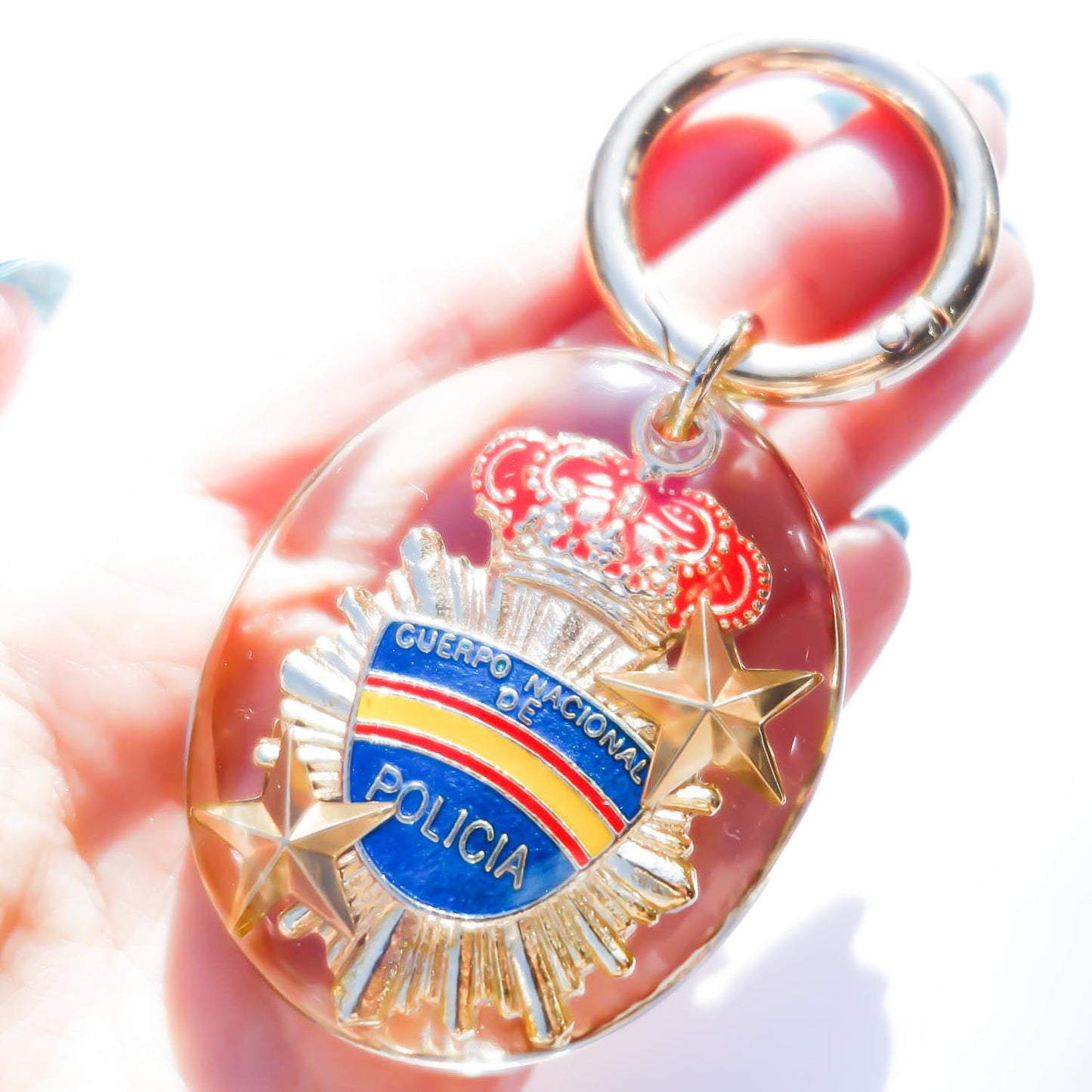 KEY RING キーホルダー / スペイン クリア (POLICIA)