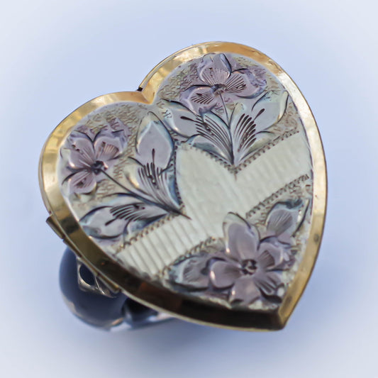 HEART LOCKET RING / FLOWER / #13 / 14KGF