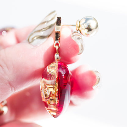 HEART EARRING / SHRINER  / RED / 1P