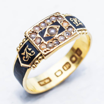 MOURNING RING / LONDON / 18K / #12