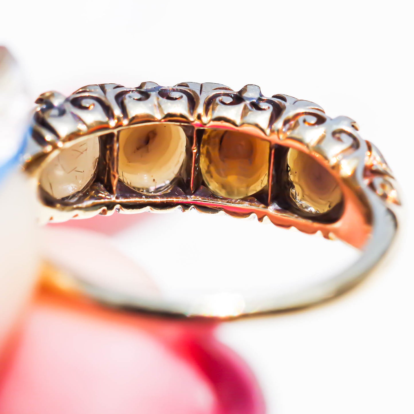 PEARL & DIAMOND RING / UK (18KYG) #11