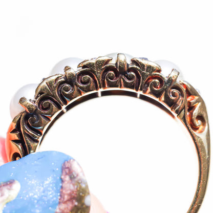 PEARL & DIAMOND RING / UK (18KYG) #11