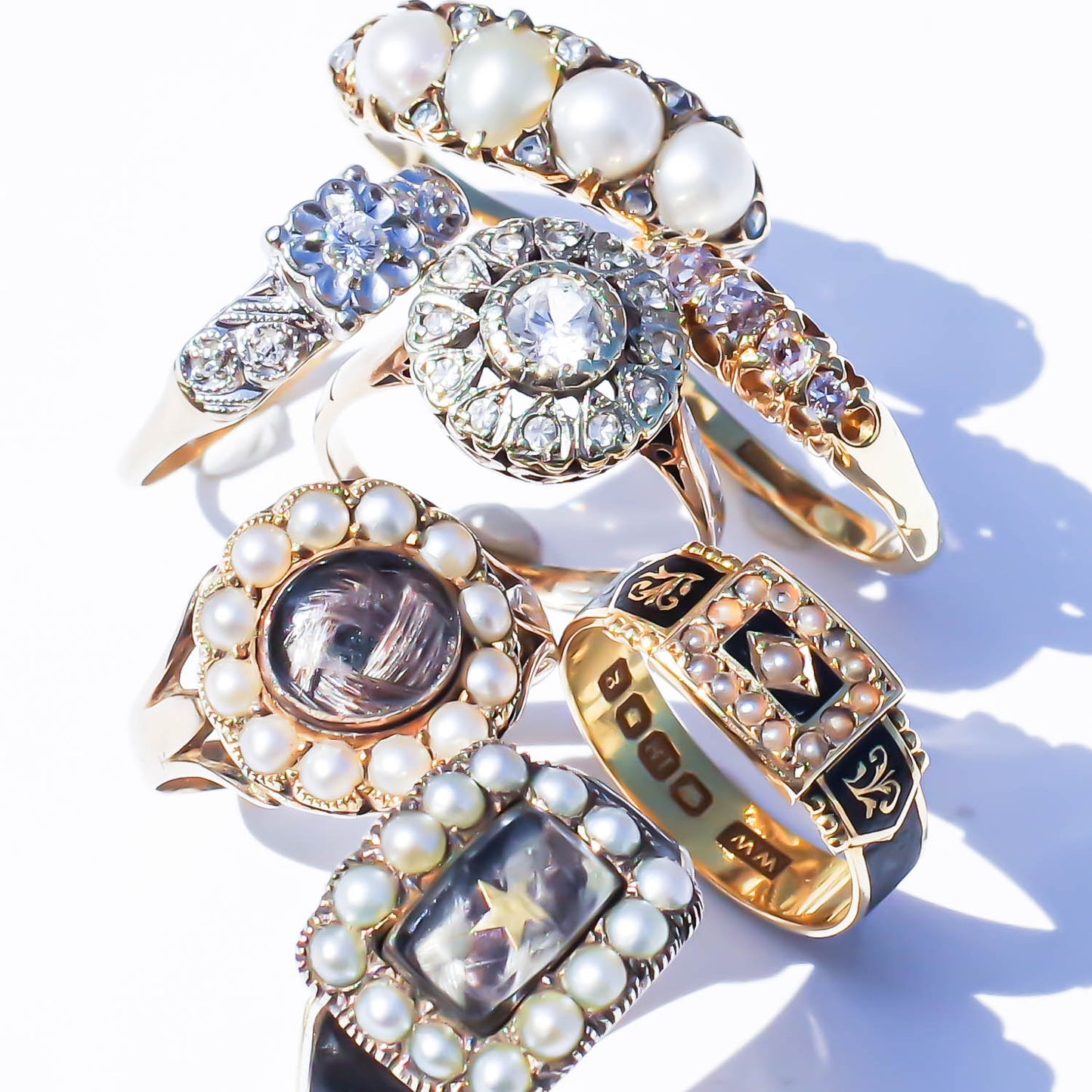 PEARL & DIAMOND RING / UK (18KYG) #11