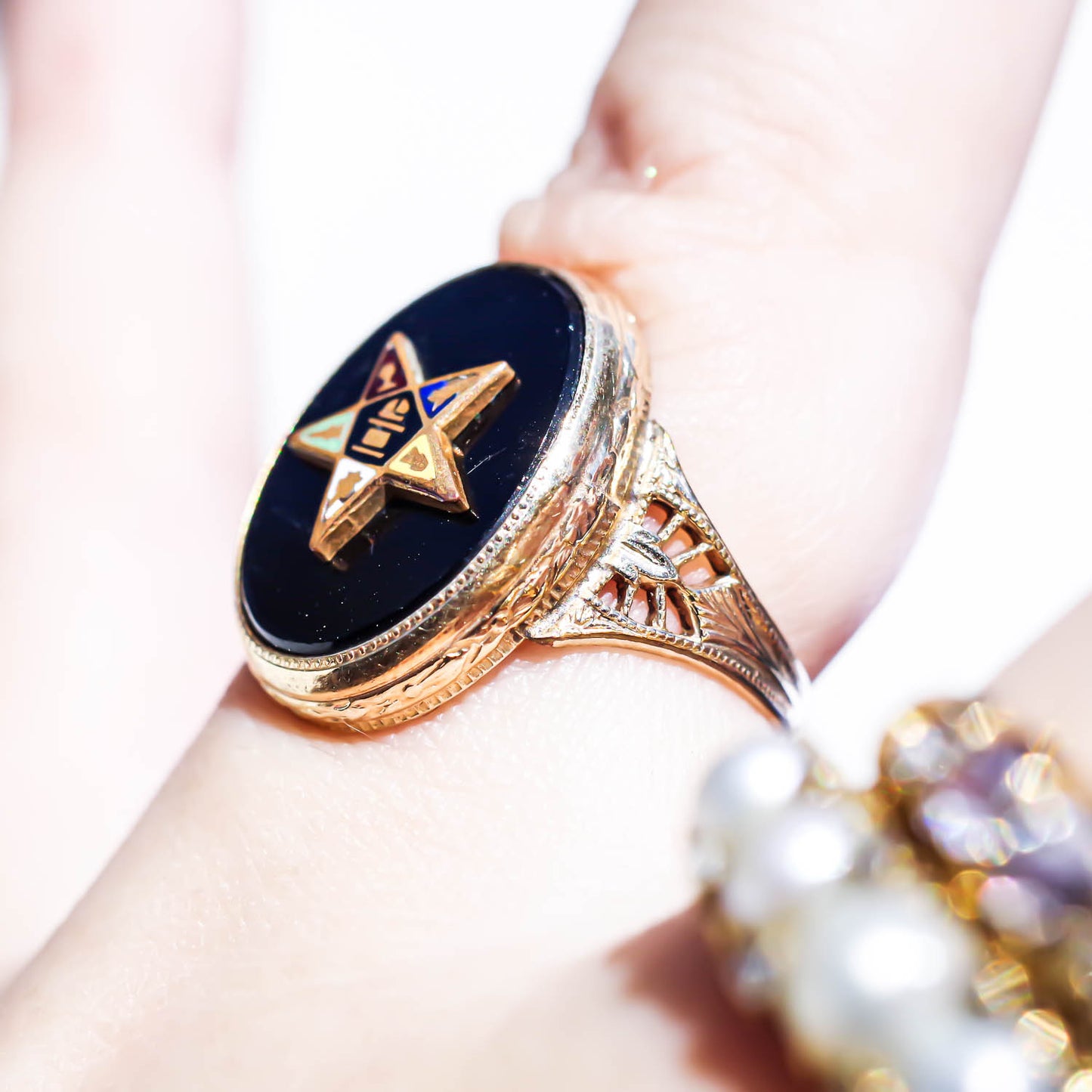 MASONIC EASTERN STAR RING / USA (14K) #9