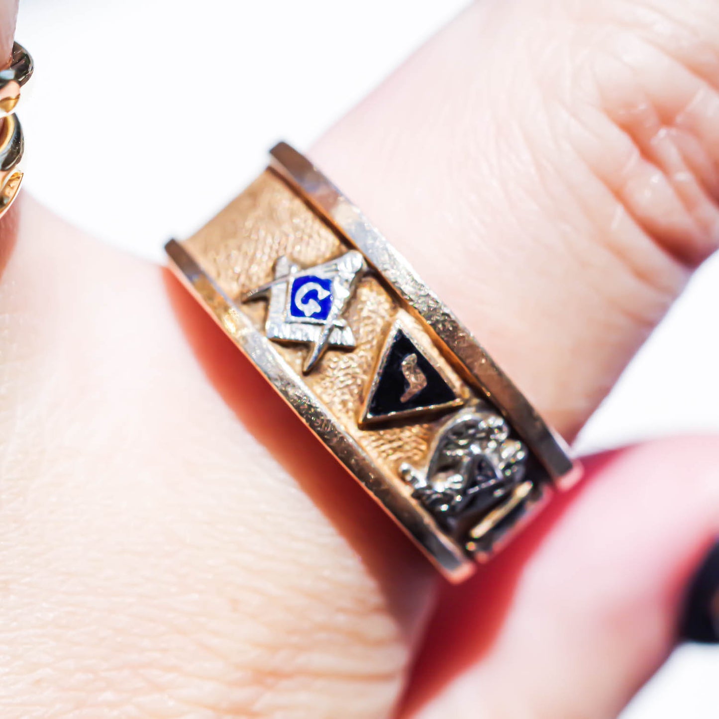 SLIM MASONIC RING / USA (14K) #23