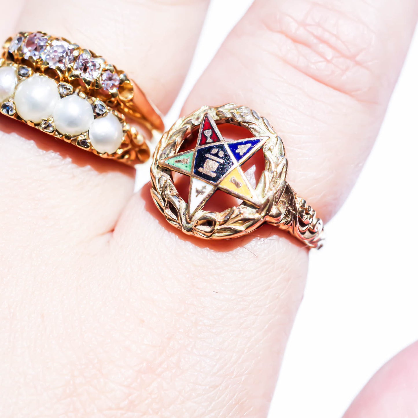 MASONIC EASTERN STAR RING / USA (14K) #12