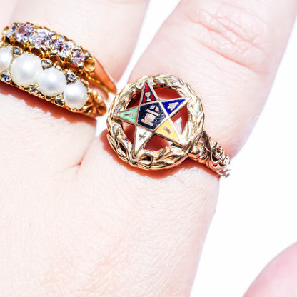 MASONIC EASTERN STAR RING / USA (14K) #12
