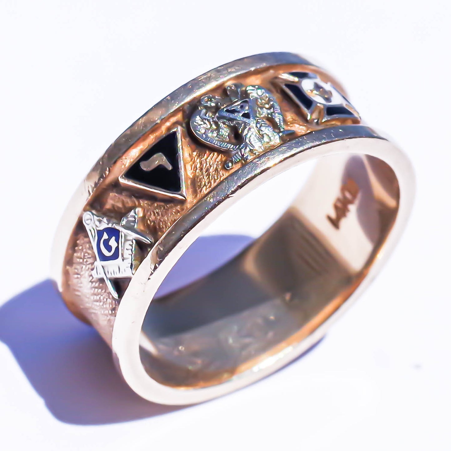 SLIM MASONIC RING / USA (14K) #23